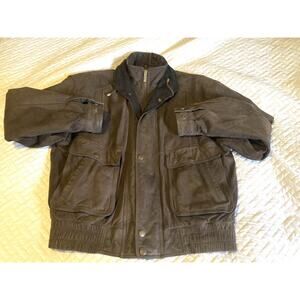 EXCELLED Leather Jacket Size Large Vintage Cowhide Soft Supple Bomber Flight